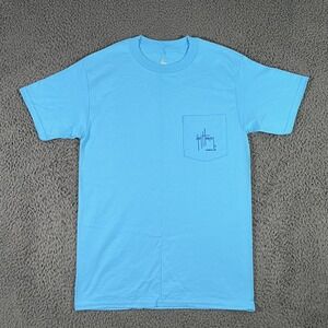 Guy Harvey By Aftco Shirt Mens Small Short Sleeve Pocket Blue Fishing